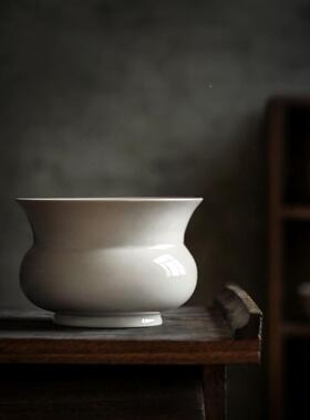 九土日式禅意木灰洗覆古手工水盂笔洗水渣洗建UJB茶茶废水水缸水