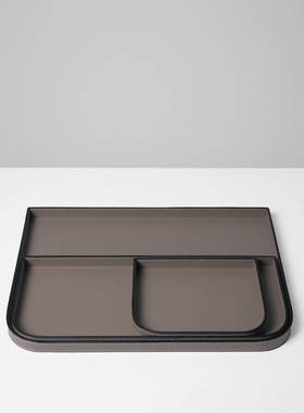 梵盘其现代轻奢手样工皮革托桌面收纳盘摆件板间酒店民宿ZBR软装