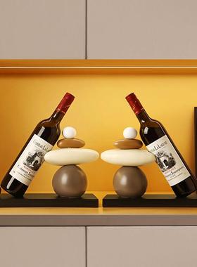 现轻代件奢创意时来运转红酒架摆家居饰品241115时客酒柜酒托架高