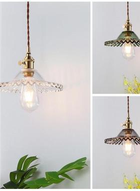 日北欧璃餐厅卧室玄式关过道床头咖啡厅小复古民宿黄铜单头吊RXL