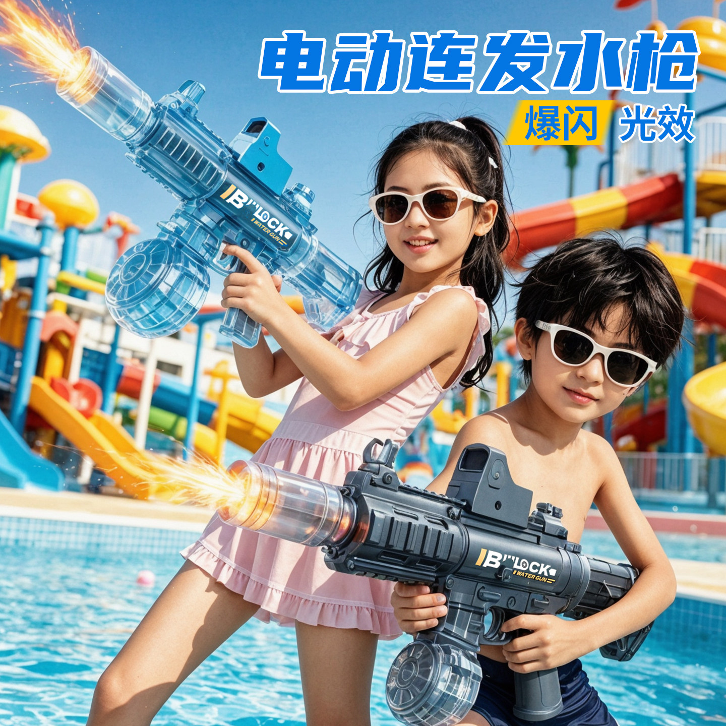 2026新款儿童水枪夏天玩水电动连发高压强力射程远喷水玩具男女孩 - 实物图