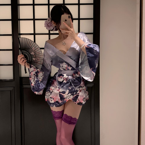 日式和服一字肩蝴蝶结抹胸