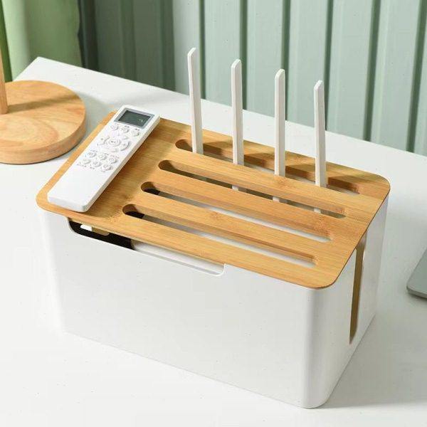 插线板收纳盒家用桌面电线盒竹木盖充电器电线收纳神器桌面集线器,收纳整理,插线板收纳盒,淘宝优惠券,粉丝福利购,淘宝优惠卷