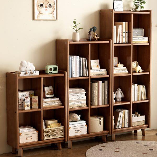 实木书架置物架落地家用书柜阅读架简易客厅储物收纳柜子腿格子柜,住宅家具,儿童书柜,淘宝优惠券,粉丝福利购,淘宝优惠卷