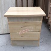 实木环保原木色床头柜实木床头柜储物柜地柜床边柜小柜子