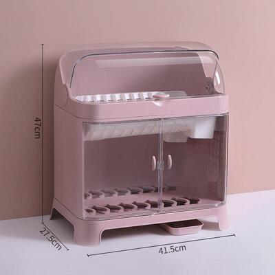 厨房碗水筷子收纳盒带盖特大号沥水排碗碟架装碗盒餐具XOF加塑厚