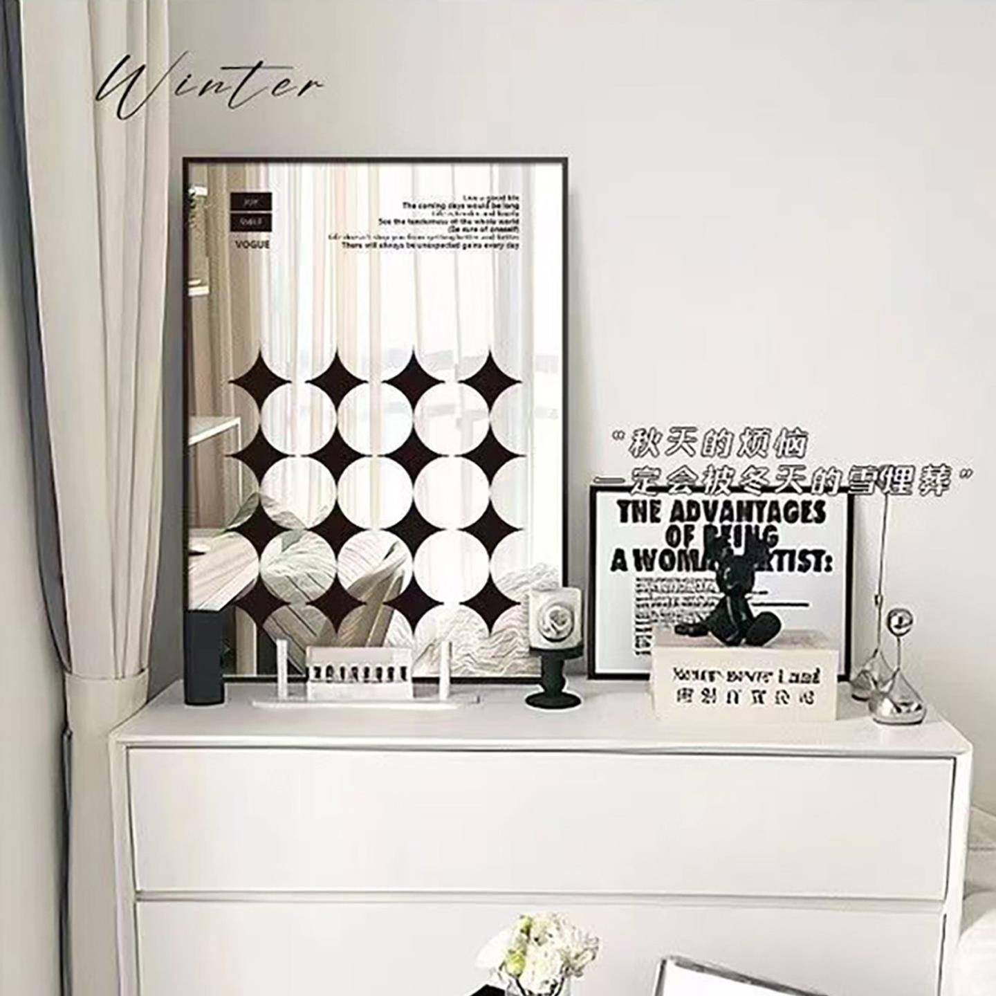 黑白子简几何装饰画i镜ns风画网红挂画JPT梳妆台摆画玄关摆约件摆,家居饰品,镜面画,淘宝优惠券,粉丝福利购,淘宝优惠卷