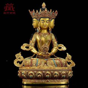 藏村MLE全鎏金《大日如来》室内卢家精工铜铜《毗遮那佛用》桌面