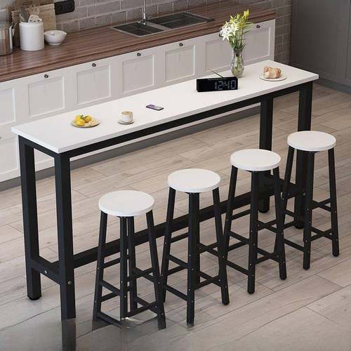 台桌家用靠墙窄形桌子高脚桌子长条长桌桌子简易长方奶茶店吧桌椅