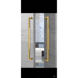 玻璃门拉手加JJZ厚不锈玫酒钢有框门木门店门彷黄古铜色钛合金瑰