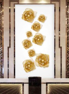 现代欧式铁yjs206艺花件墙面装饰客厅创背景墙玄关金属壁饰意朵挂