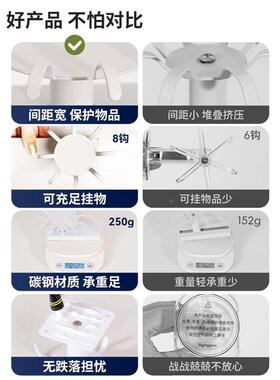 御仕家旋置转钩厨房挂免勺子铲子锅YSJ-12钩铲物架挂架八爪鱼打孔