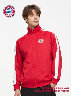 拜仁慕尼黑足 俱乐部| 红色拉炼印花队徽接运动拼PBI球外套