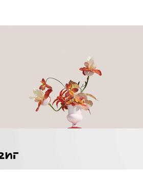 HTL168 现代原创陶样瓷艺术花艺童烬红 床板间儿房书桌头柜摆件