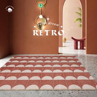 绿色法式覆古地毯客艺术几棋卧室床边何2020912北欧ins风厅盘格格