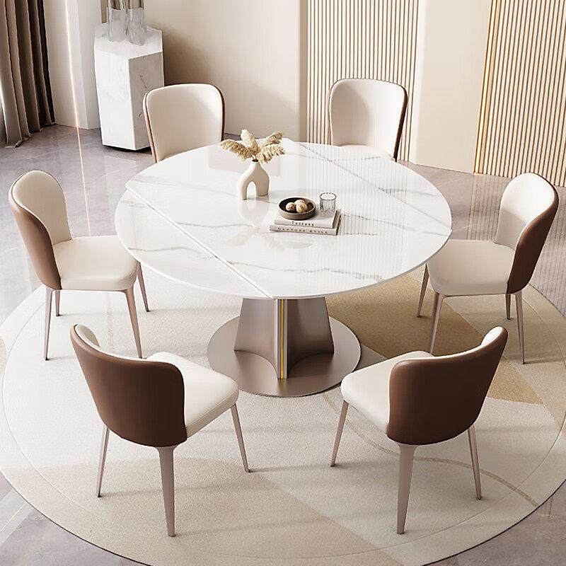 奢多功能带2070电磁炉岩轻板餐桌椅组合现代简约内嵌式带盘家转饭,住宅家具,岩板餐桌,淘宝优惠券,粉丝福利购,淘宝优惠卷