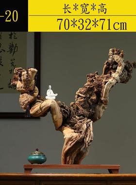 中YVW式根意雕摆店件天然原木风禅化枯木树根酒茶室玄关侘寂风装