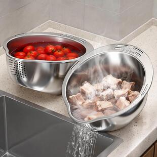 佳果帮手316不水锈钢篮沥淘JBS-BXG-米洗水盆厨房家用食品级洗菜3