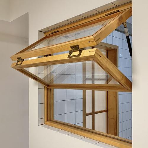 室内上下推拉窗户左右折叠木窗上翻实木上推窗玻璃上折窗商铺木窗