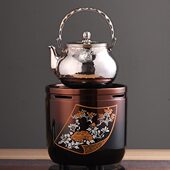 晋芳火钵系列金玉满堂家用煮茶茶炉铁壶银壶泡茶煮茶器电陶炉中式