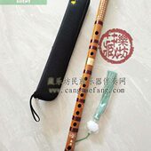 森雀牌专业演奏考级刻诗扎线插口两节苦竹笛子 升F调专业演奏笛子