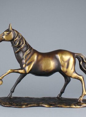纯铜马摆件黄铜仿古铜器工艺品生肖马到成功家居客厅办公室摆设