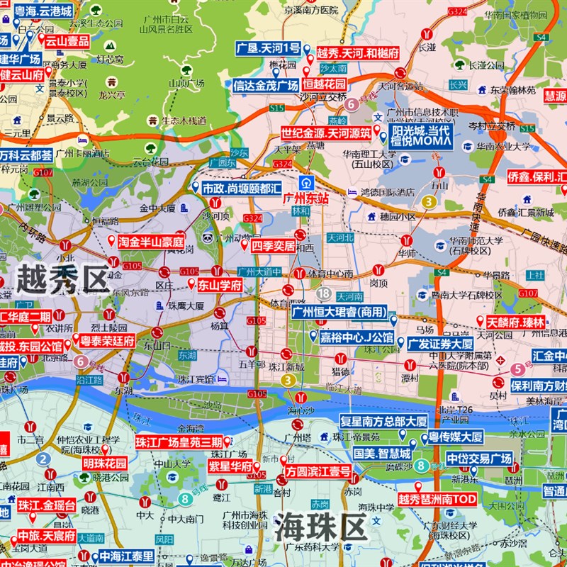 高清打印广州市新房地图房产中介小区全I国各城市行政区划图卫星