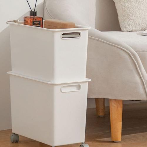 桌下书架置物架滑轮学生放书包收纳盒可移动书桌旁家用书本收纳架