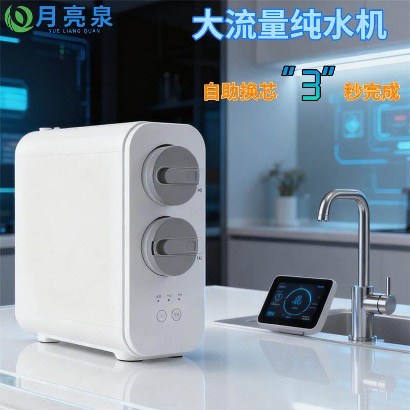 800G无桶大流量净水器家用双水厨房RO反渗透纯水机厨下式集成水路