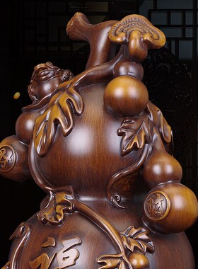 招财葫芦摆件客厅办公室收银台玄关装饰工艺品开业礼品博古架摆设