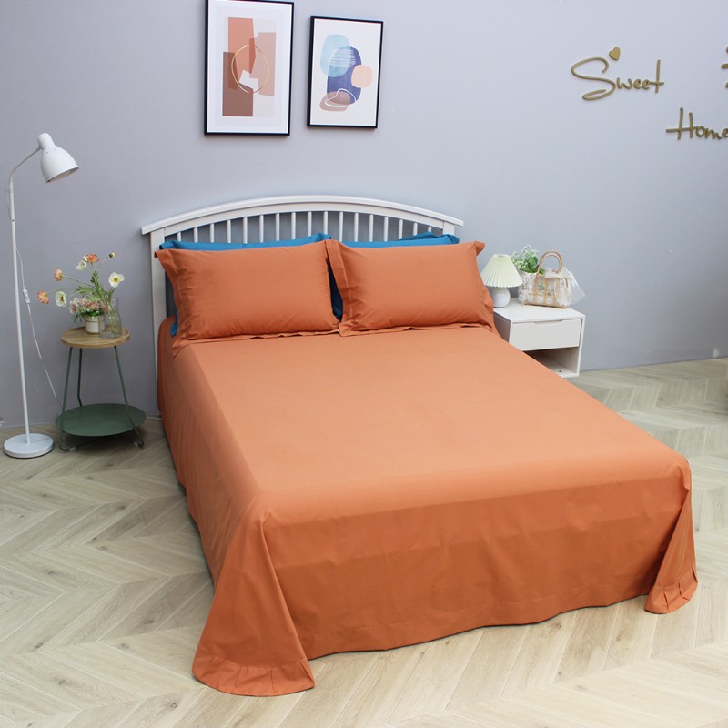 加绒磨毛床单单件冬款全棉被单冬季保暖加厚纯色圆角加大炕单