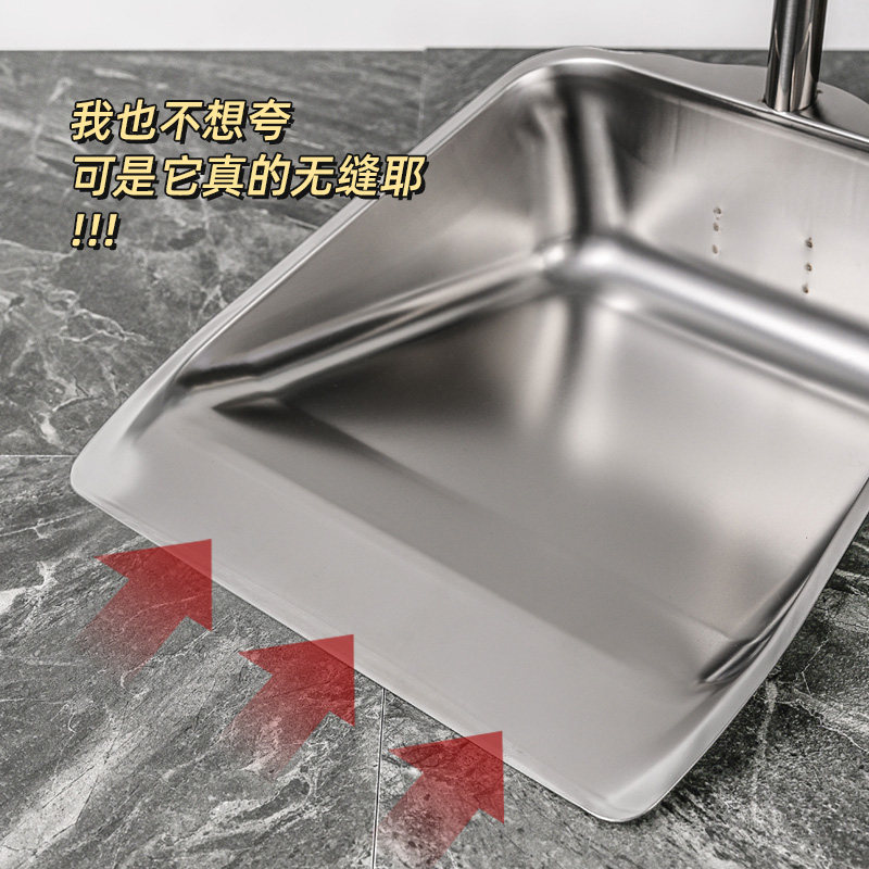 家用簸箕不锈钢加厚大号撮箕单个宿舍铁畚斗工业清洁卫生斗垃圾铲