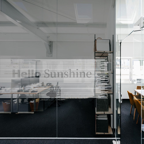 办公室励志英文腰线线条装饰防撞玻璃贴膜会议室定制UV静电贴膜