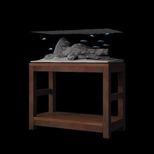 承重鱼缸架子底柜客厅60水草缸双层鱼缸架底座木质放置物架