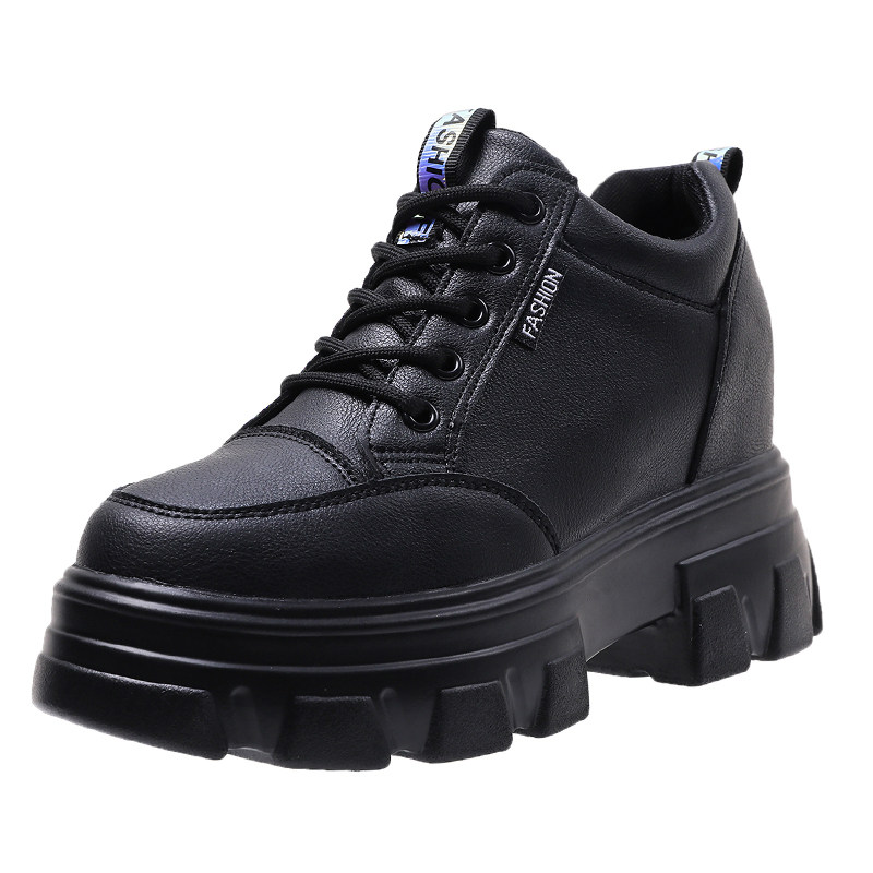 厚底单鞋女新款2021秋季爆款松糕底内增高英伦风皮鞋百搭高跟棉鞋,女鞋,浅口单鞋,淘宝优惠券,粉丝福利购,淘宝优惠卷