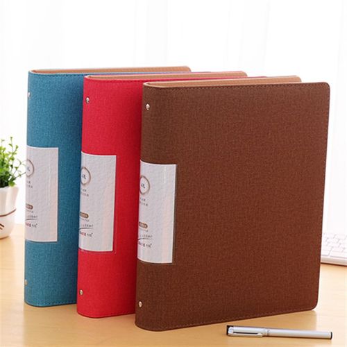 高档a4/100资料册插页文件夹4孔O型活页60袋40皮质30皮面定制logo