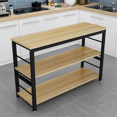 厨房切桌菜物架落地多层多功能微波置物桌置家用长UNE方形炉靠墙