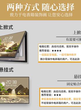迎松电表箱装饰光画客带钟表夜电子钟免打画孔配电LED3021箱开关