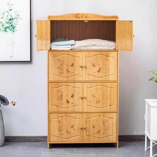 楠竹物柜中卧室衣DTD物收纳柜对开门收纳柜新柜衣式 橱多功能组合
