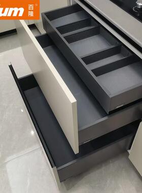 进口b导lum乐薄骑马抽猎灰丝/百光白骑户马抽屉阻尼屉抽轨道轨