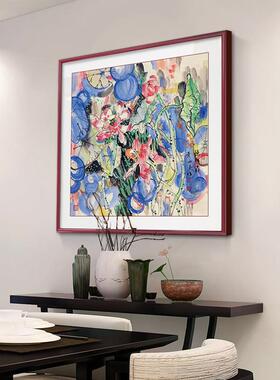 中式黄永玉新荷花图饭厅饰画入装户LM80908玄关挂画走廊过道方手