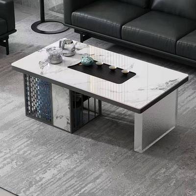 奢岩板办公室家用夫烧水壶一轻体功茶几耐高温现代JYE约客厅简高