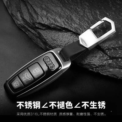 不锈钢钥免lls钢V3扣匙男真皮车钥扣挂件锁匙扣链腰挂钥匙环挂匙