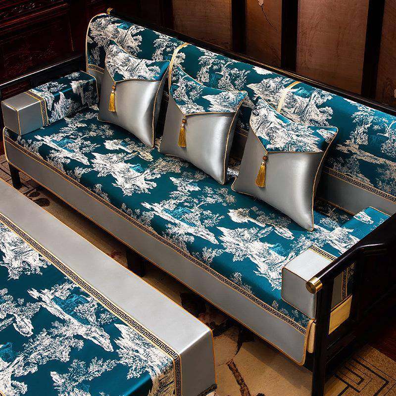 中式红木沙发巾沙发坐垫汉套罩轻高2SJSFJ_0奢级感罗床盖布盖巾四