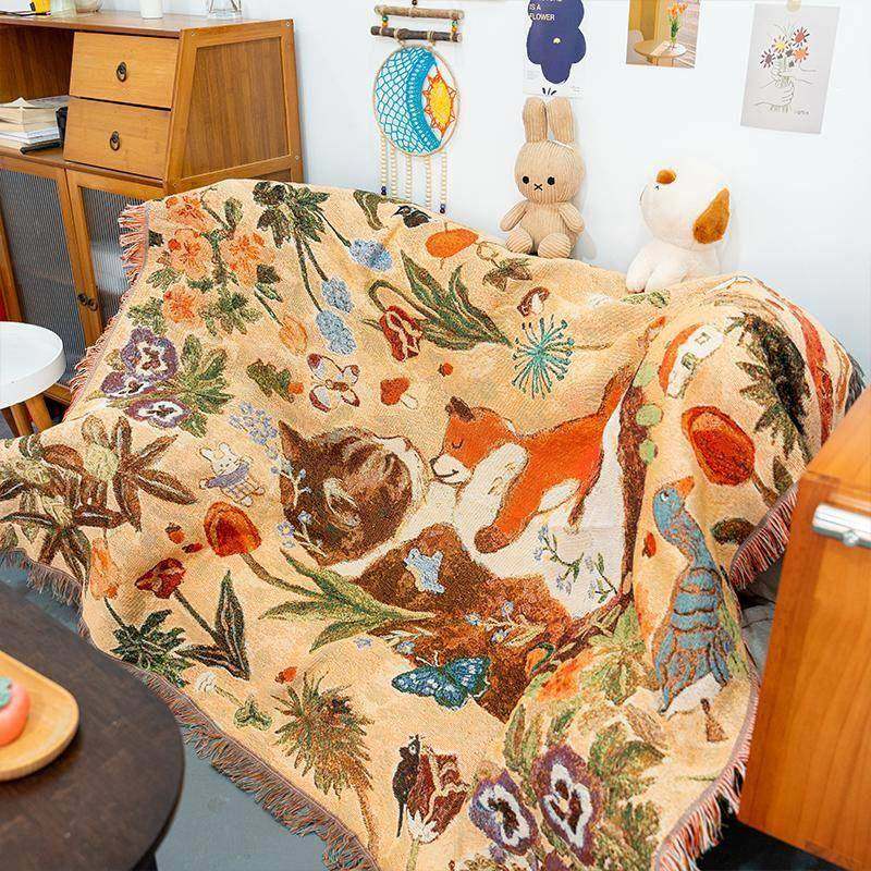 复古猫咪沙发毯单人JUP沙发垫新沙发盖四布沙巾沙发垫子2025款发