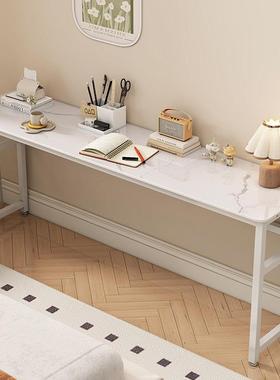 岩板床尾桌HBD床边长条桌宿舍卧室桌桌靠租墙窄边小户型出房定制