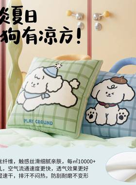 睡小狗凉感抱被子两用办公室二XLB-BS午毯空调被车载夏凉枕被合一