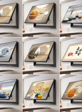 奢表箱装饰画2开02GDH5新款配电箱餐厅免打孔电闸箱关遮挡电挂轻