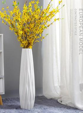 白色地陶瓷花瓶大落号现代简VBU约装饰件关高玄摆客厅满天星插花