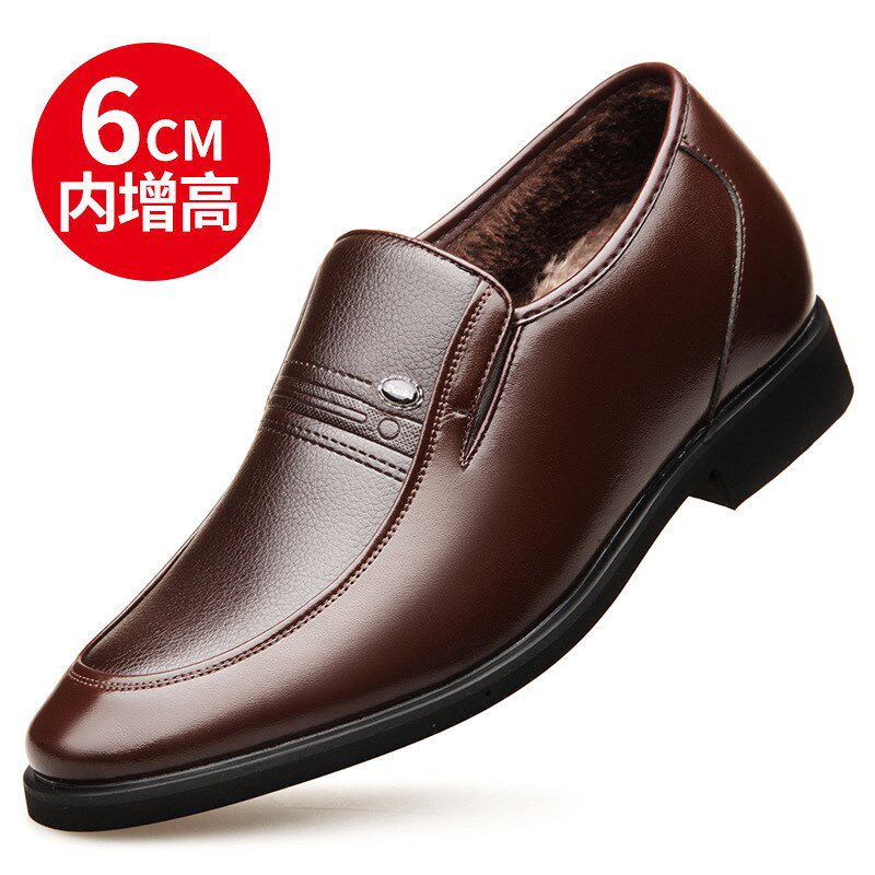 春夏不系带商务休闲皮鞋无鞋带秋天内增高鞋子男土婚礼伴郎正装鞋